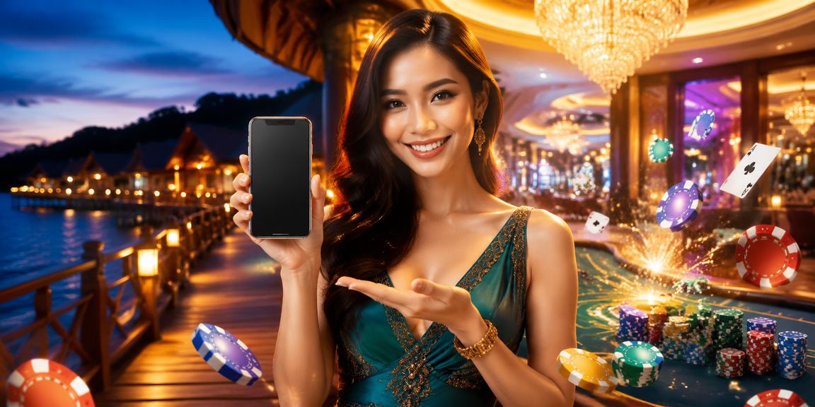 Permainan poker bergaya Melayu di Sabah Malaysia dengan kad dan cip di atas meja